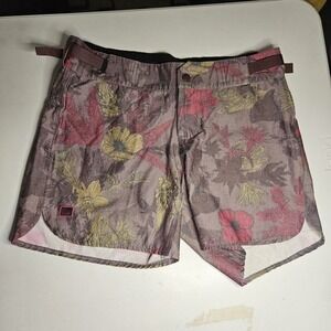 Flylow Womens Shorts Small Marion Garnet Chai Forest Beach Hiking Quick Dry Gorp